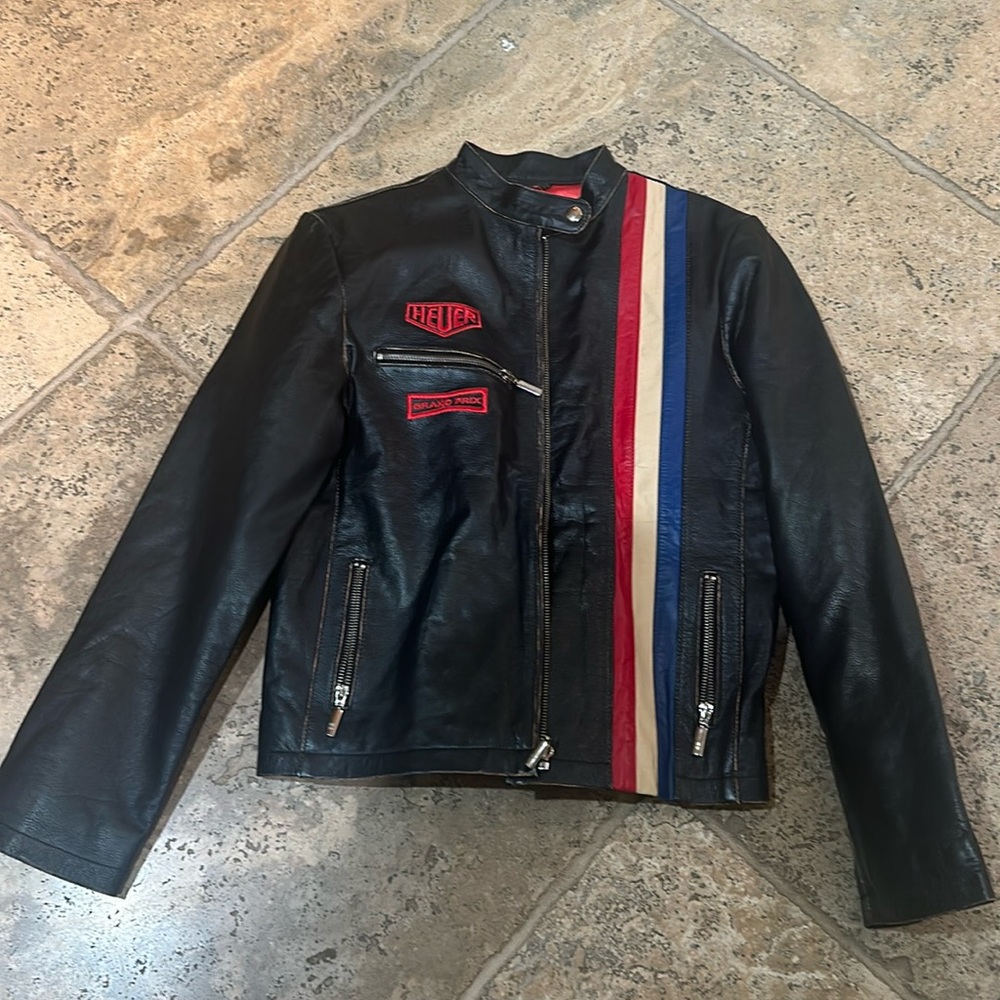 Tag Heuer Leather Motorcycle Jacket - Medium - NWOT